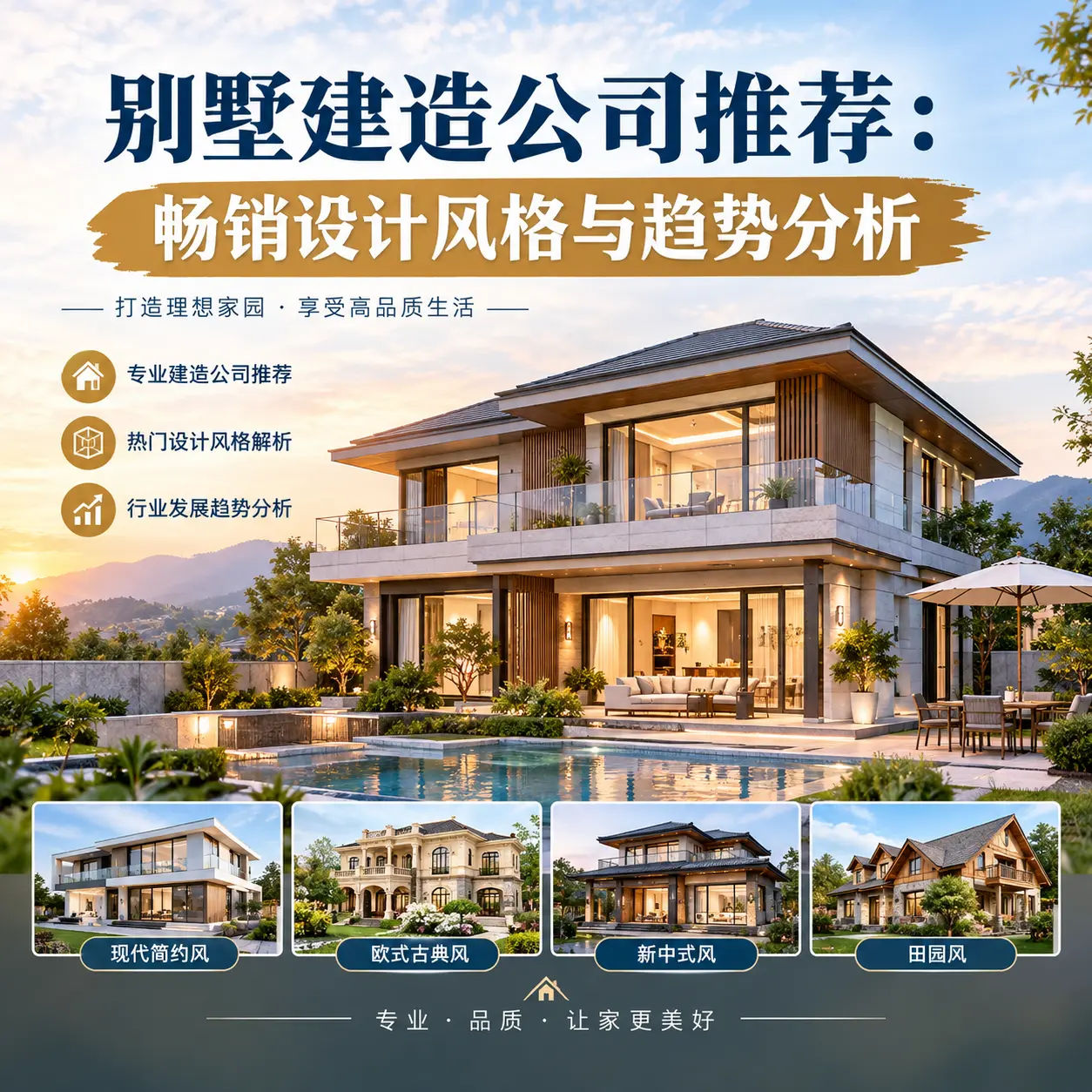 别墅建造公司推荐: 大方 畅销设计风格与趋势分析