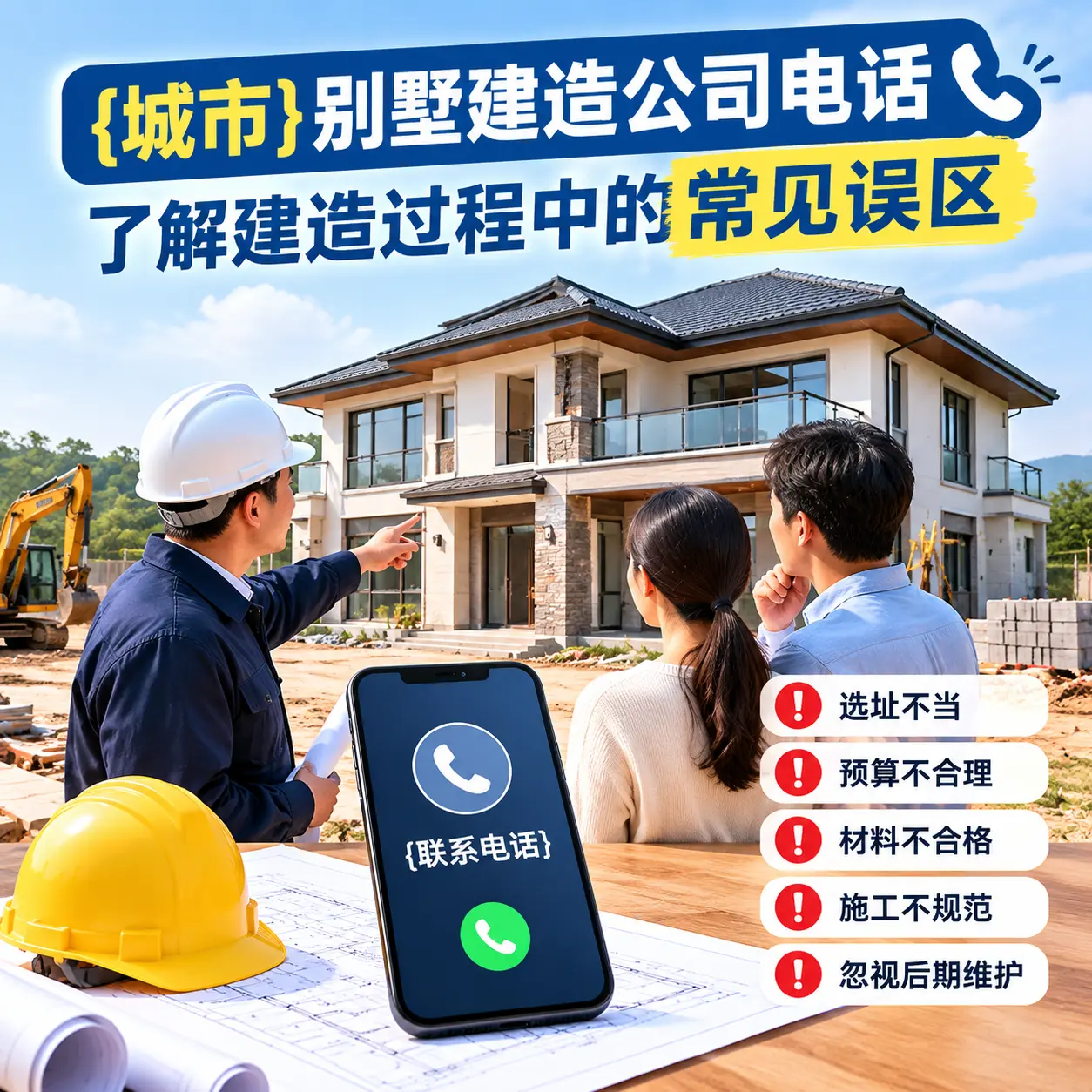 大方别墅建造公司电话，了解建造过程中的常见误区
